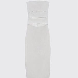 ZARA WOMEN CUT OUT MAXI DRESS WHITE 5584/173